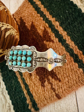 Load image into Gallery viewer, Navajo Turquoise &amp; Sterling Silver Cluster Cuff Bracelet