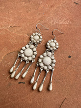 Load image into Gallery viewer, Elegant Handmade White Buffalo and Sterling Silver Dangles