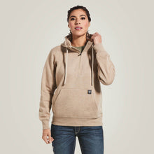 Load image into Gallery viewer, ARIAT Women&#39;s Rebar Skill Set 1/2 Zip Hoodie (Dark Oatmeal Heather)