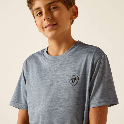 ARIAT Kids Spirited T-Shirt Newsboy Blue