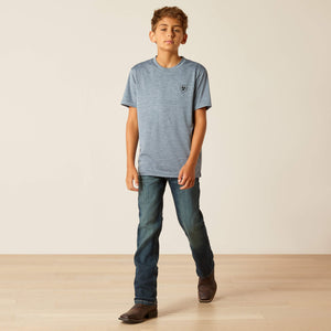 ARIAT Kids Spirited T-Shirt Newsboy Blue