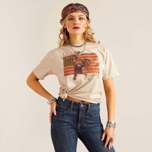 Load image into Gallery viewer, SALE ARIAT Womens Flag Rodeo Quincy Tee (Gold)