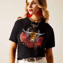 Load image into Gallery viewer, ARIAT Womens Steer Rodeo Quincy T-Shirt (Black)