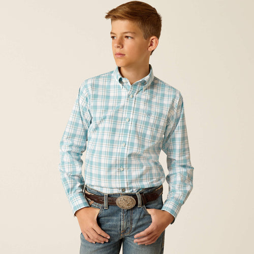 ARIAT Kids Pro Series Edward Classic Fit Shirt Dark Blue