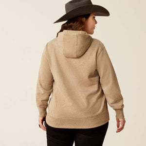 ARIAT Bronco Stitch Hoodie (Dark Oatmeal Heather)