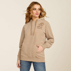 ARIAT Bronco Stitch Hoodie (Dark Oatmeal Heather)