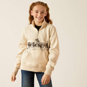 ARIAT Pasture 1/4 Zip Sweatshirt (Oatmeal)