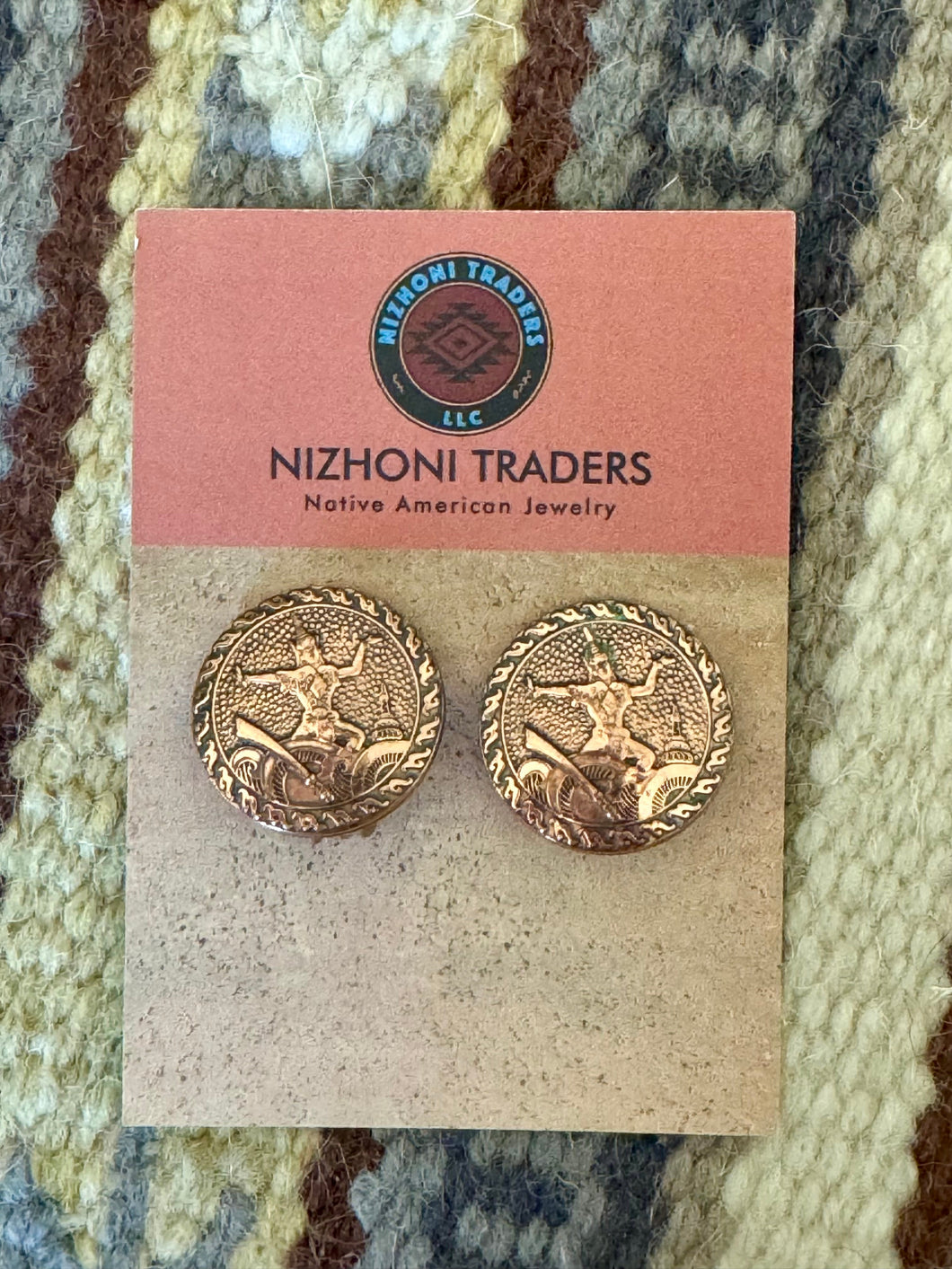 Vintage Handmade Copper Clip On Earrings