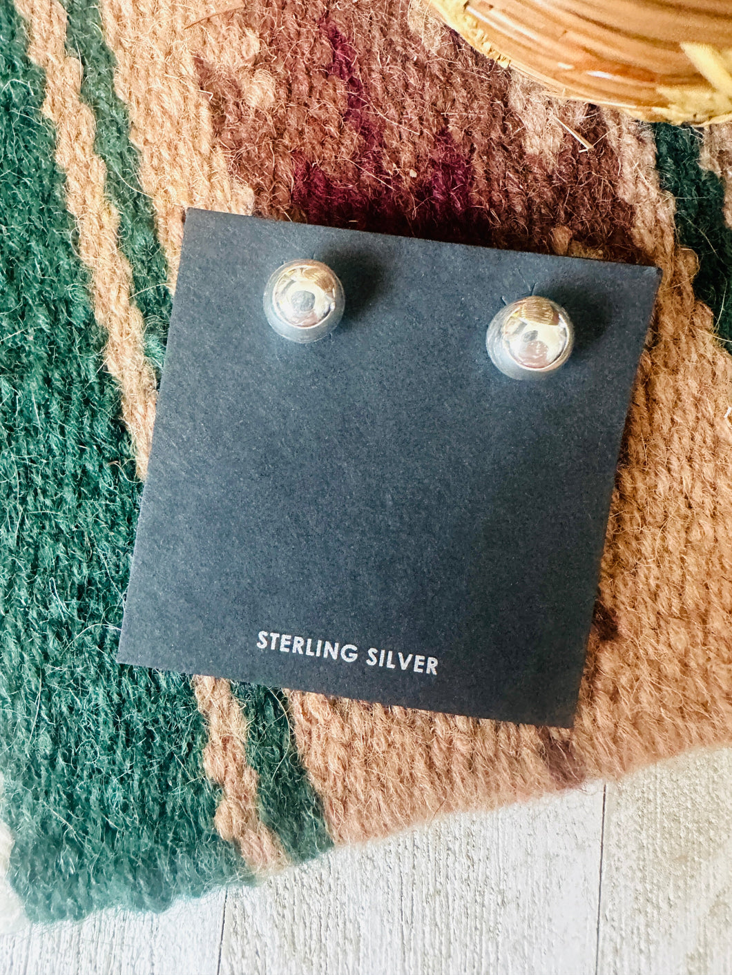 *AUTHENTIC* Navajo 8mm Sterling Silver Ball Stud Earrings