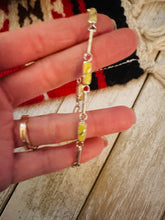 Load image into Gallery viewer, Zuni Yellow Opal &amp; Sterling Silver Inlay Link Bracelet