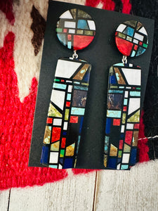 Santo Domingo Multi Stone Inlay Dangle Earrings