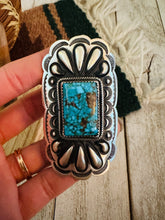 Load image into Gallery viewer, Navajo Turquoise &amp; Sterling Silver Adjustable Concho Ring by Leander Tahe