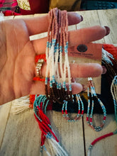 Load image into Gallery viewer, Navajo Sterling Silver &amp; Multicolor Beaded Necklace and Earring Set