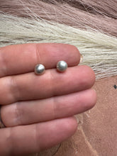 Load image into Gallery viewer, *AUTHENTIC* Nizhoni’s Navajo Pearl Style 6mm Handmade Sterling Silver Post Earrings (Copy)