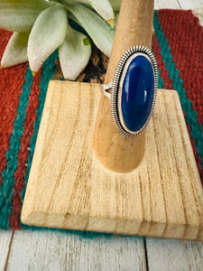 Navajo Sterling Silver & Lapis Ring Size 6 by Wydell Billie