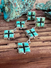 Load image into Gallery viewer, Handmade Royston Turquoise and Sterling Silver Post Dangle Earrings