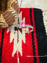 Load image into Gallery viewer, Navajo Sterling Silver &amp; Pink Dream Mojave Cuff Bracelet