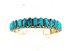 Navajo Kingman Turquoise & Sterling Silver Cuff Bracelet