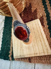 Load image into Gallery viewer, Navajo Orange Spiny &amp; Sterling Silver Ring Size 7