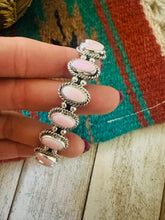 Load image into Gallery viewer, Navajo Queen Pink Conch Shell &amp; Sterling Silver Cuff Bracelet