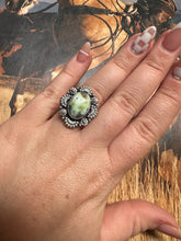 Load image into Gallery viewer, Beautiful Handmade Palomino Turquoise And Sterling Silver Adjustable Single Stone Ring