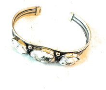 Load image into Gallery viewer, Navajo Sterling Silver &amp; White Buffalo Cuff Bracelet