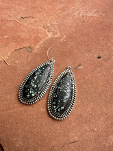 Load image into Gallery viewer, Handmade New Lander Turquoise and Sterling Silver Dangles 4