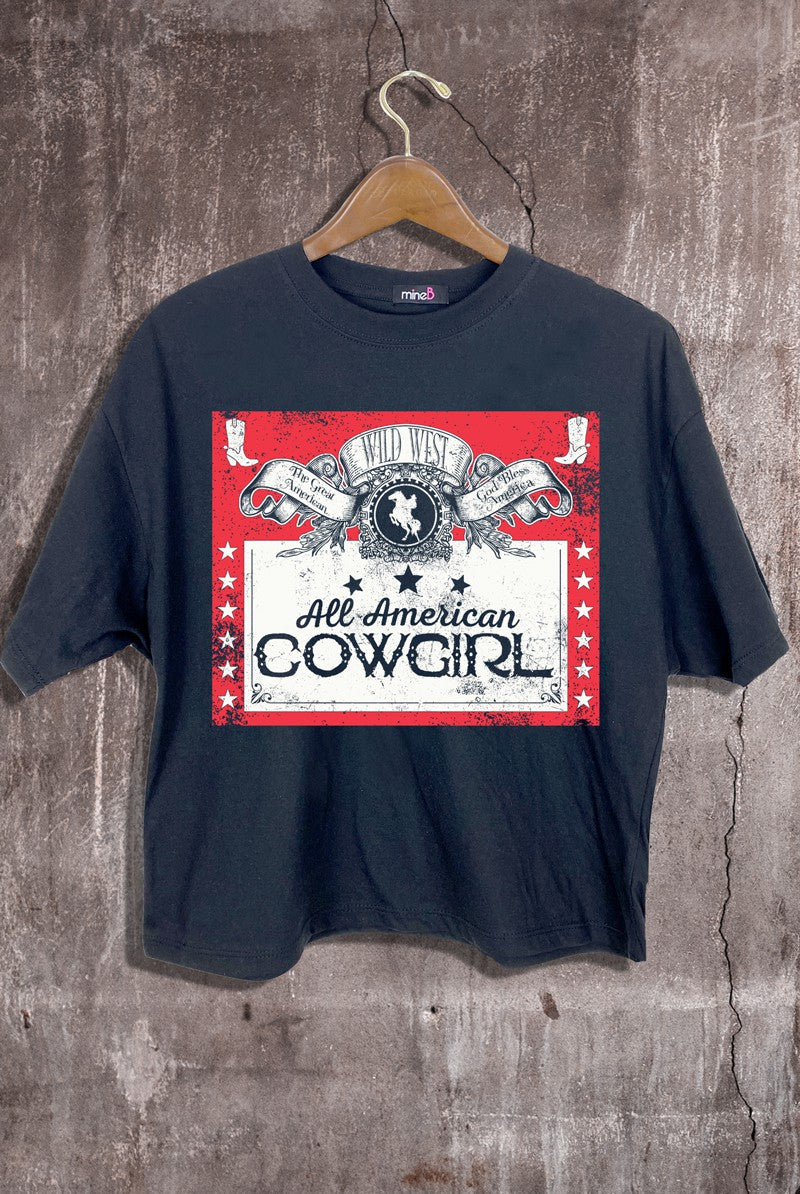 Cropped Tee - All American Cowgirl