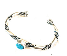 Load image into Gallery viewer, Navajo Sterling Silver &amp; Morenci Turquoise Cuff Bracelet