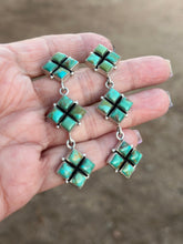 Load image into Gallery viewer, Handmade Royston Turquoise and Sterling Silver Post Dangle Earrings