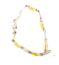 Load image into Gallery viewer, Zuni Yellow Opal &amp; Sterling Silver Inlay Link Bracelet