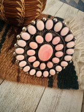 Load image into Gallery viewer, Navajo Queen Pink Conch Shell &amp; Sterling Silver Cluster Cuff Bracelet