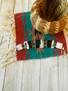 *AUTHENTIC* Navajo White Buffalo & Sterling Silver Link Bracelet