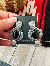 Load image into Gallery viewer, *AUTHENTIC* Navajo Onyx &amp; Sterling Silver Post Earrings