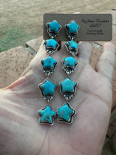 Load image into Gallery viewer, Turquoise Star Sparkler Sterling Silver &amp; Kingman Turquoise Dangles