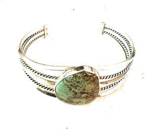 Navajo Sterling Silver & Royston Turquoise Cuff Bracelet