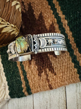 Load image into Gallery viewer, Navajo Sterling Silver &amp; Black Jack Turquoise Cuff Bracelet