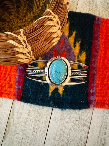 Navajo Sterling Silver & Turquoise Cuff Bracelet