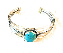 Load image into Gallery viewer, Navajo Sterling Silver &amp; Turquoise Cuff Bracelet