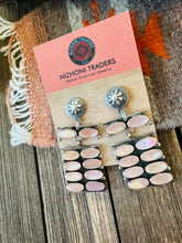 Load image into Gallery viewer, Navajo Mother of Pearl &amp; Sterling Silver Dangle Earrings