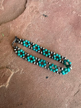 Load image into Gallery viewer, COWGIRL UP Handmade Sterling Silver &amp; Turquoise Beaded Bracelet