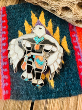 Load image into Gallery viewer, Vintage Navajo Sterling Silver &amp; Multi Stone Inlay Thunderbird Bolo Pendant