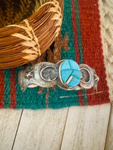 Load image into Gallery viewer, Navajo Turquoise &amp; Sterling Silver Inlay Cuff Bracelet