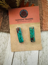 Load image into Gallery viewer, *AUTHENTIC* Navajo Royston Turquoise and Sterling Silver Rectangle Post Earrings