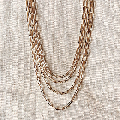 *AUTHENTIC 18k Gold Filled Classic Paperclip Chain 18 Inches