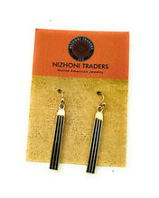Load image into Gallery viewer, Navajo Hand Stamped Beth Dutton Sterling Silver Dangle Earrings