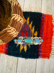 Navajo Sterling Silver & Turquoise Cuff Bracelet