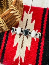 Load image into Gallery viewer, *AUTHENTIC* Navajo Sterling Silver &amp; White Buffalo Cuff Bracelet