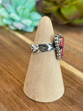 Load image into Gallery viewer, Beautiful Handmade Pink Dream Mojave And Sterling Silver Adjustable  Cow Head Ring