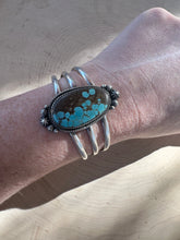 Load image into Gallery viewer, Handmade Sterling Silver &amp; Number 8 Turquoise Single Stone Cuff Bracelet